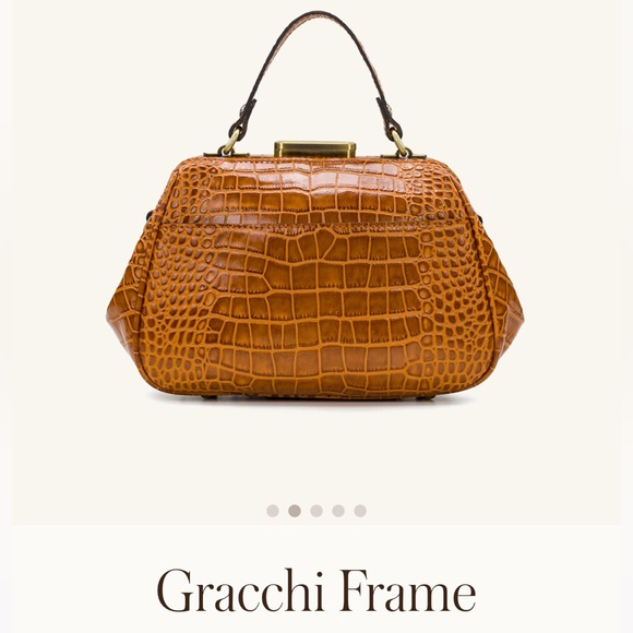 Patricia Nash Brown Gracchi Frame Tooled Leather Satchel Crossbody Bag STUNNING! - Picture 9 of 11